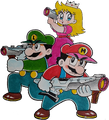 Mario, Luigi, and Princess Peach with Super Scope Super Mario: Yoshi no Road Hunting 2, back cover
