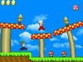 Mario and Luigi in a level featuring tilting Mushroom Platforms