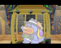 Grubba uses his power draining machine before his fight with Mario.