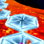 In-game screenshot of Ice Meteor platforms in Super Mario Galaxy 2.