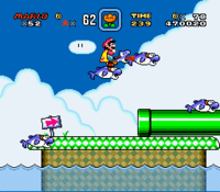 Yoshi eating a Dolphin in the Japanese version of Super Mario World.