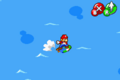 Mario surfing on Luigi.