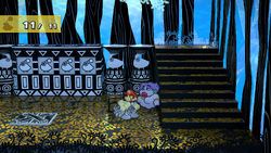 Second treasure chest in The Great Tree in the remake of Paper Mario: The Thousand-Year Door for the Nintendo Switch.