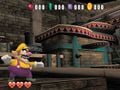Wario in an early area of some kind, most resembling Wonky Circus.