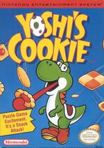 North American box art for Yoshi's Cookie on the Nintendo Entertainment System