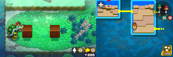 Ninth and tenth blocks in Blubble Lake of Mario & Luigi: Bowser's Inside Story + Bowser Jr.'s Journey.