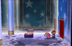 Mario and Bombette exploring the Crystal Palace in Paper Mario