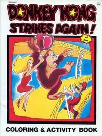 Cover of a 1982 issue of Donkey Kong Strikes Again!: Coloring & Activity Book.