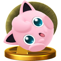 The alternate trophy of Jigglypuff from Super Smash Bros. for Wii U