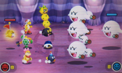 A screenshot of the Minion Quest: The Search for Bowser level, "King of the Boos".