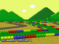 Screenshot of <small>SNES</small> Mario Circuit 1 featured in Mario Kart DS