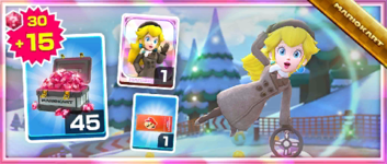 The Peach (Wintertime) Pack from the Penguin Tour in Mario Kart Tour