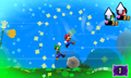 Mario and Luigi exploring Dreamy Mushrise Park.