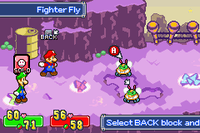 A Fighter Fly fight in Mario & Luigi: Superstar Saga