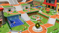 A view of the tennis academy in Mario Tennis Fever