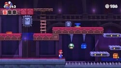 Screenshot of Spooky House level 5-1 from the Nintendo Switch version of Mario vs. Donkey Kong