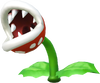 Model of a Fire Piranha Plant rooted in the ground from New Super Mario Bros. U. This model is shared with Big Fire Piranhas in New Super Luigi U.