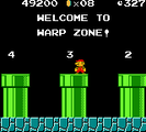The secret Warp Zone in Super Mario Bros. Deluxe