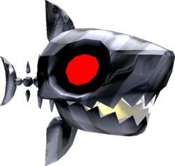 Rendered model of the Bonefin enemy in Super Mario Galaxy.