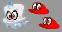 Concept art of Cappy in Super Mario Odyssey.