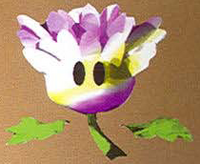 Super Mario RPG: Legend of the Seven Stars promotional artwork: A generic Bonus Flower that gives one of the five effects.