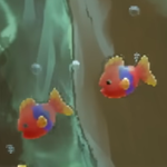 A small red fish from Yoshi and the Mysterious Book