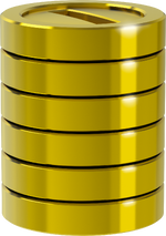 Artwork of a coin pile in Super Mario 3D World