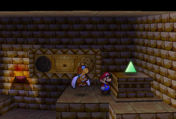 Mario finding Pyramid Stone in Dry Dry Ruins of Paper Mario.