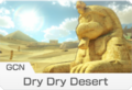Course icon of GCN Dry Dry Desert from Mario Kart 8 and Mario Kart 8 Deluxe, featuring the Hammer Bros. Sphinx