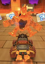 Dry Bowser (Gold) performing a trick.