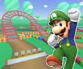 The course icon of the Reverse/Trick variant with Luigi (Classic)