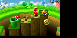 A screenshot from Mario and Donkey Kong: Minis on the Move