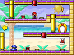 A screenshot of Room 2-1 from Mario vs. Donkey Kong 2: March of the Minis.