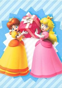 Peach & Daisy group card from the Super Mario Trading Card Collection