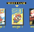 Game selection menu screen (European, Super Mario Bros. 3)