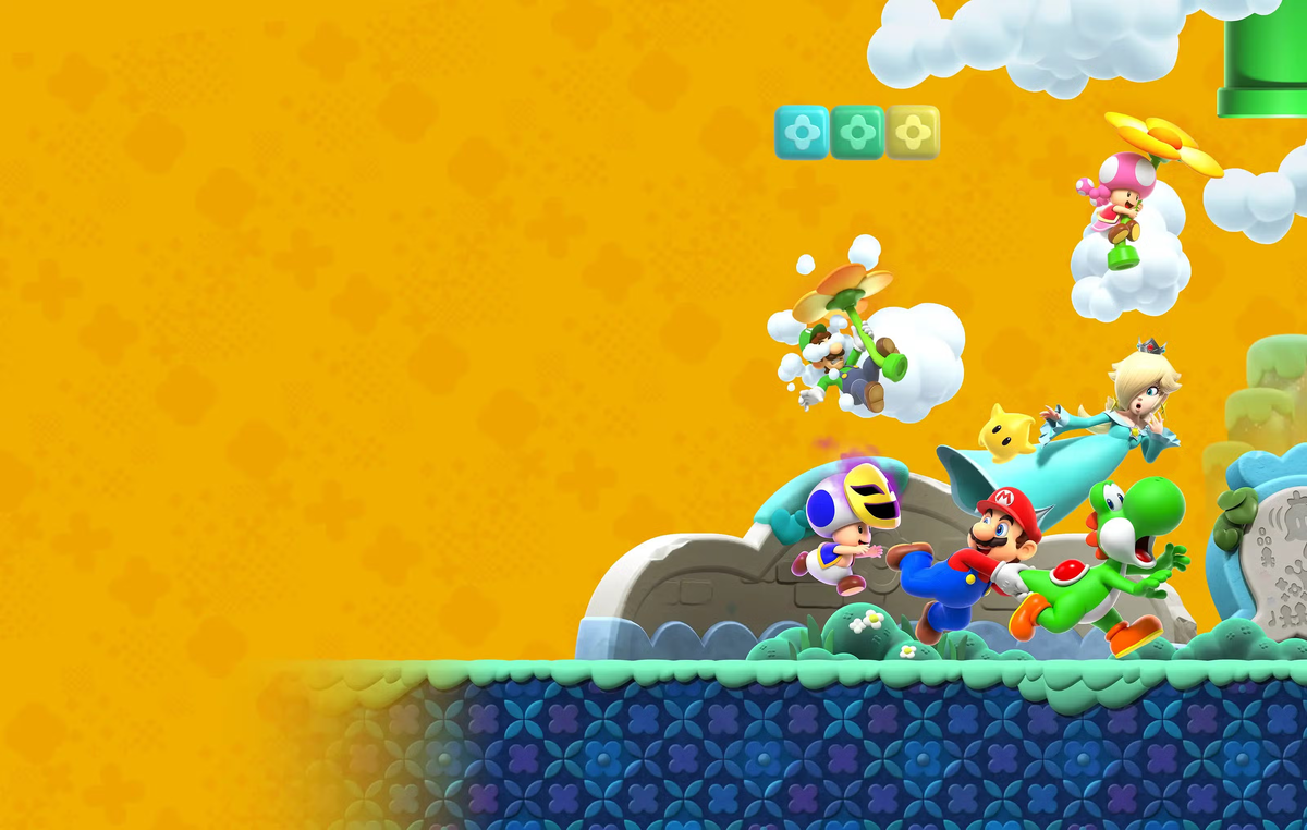 File:SMBW NS2E JP website key artwork.png - Super Mario Wiki, the Mario ...