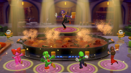 The seasonings minigame from Super Mario Party Jamboree