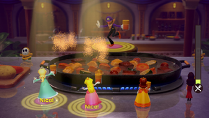 The seasonings minigame from Super Mario Party Jamboree