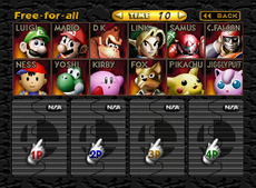 The character select screen.