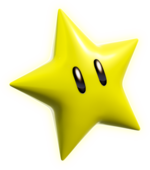 Artwork of a Super Star from Super Mario 3D World.
