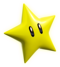 Artwork of a Super Star from Super Mario 3D World.