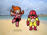 Penny and Dr. Crygor at a beach