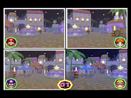 Freeze Frame at night from Mario Party 6
