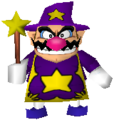 Wario dressed as a wizard