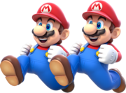 Artwork of Double Mario from Super Mario 3D World.