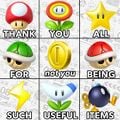 A "Not You"-styled image macro featuring items from Mario Kart 8 Deluxe, in which the coin is singled out due to its perceived lack of practicality in races. Originally posted on the official British Mario Kart Facebook page.