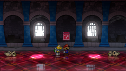 Only block in the Hooktail Castle in the remake of Paper Mario: The Thousand-Year Door for the Nintendo Switch.