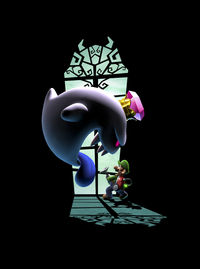 King Boo, looking at Luigi from Luigi's Mansion: Dark Moon