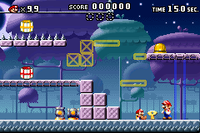 A portion of Level 5-6+ from the game Mario vs. Donkey Kong.