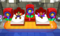Mario and Luigi sleeping on the beds in the jukebox option